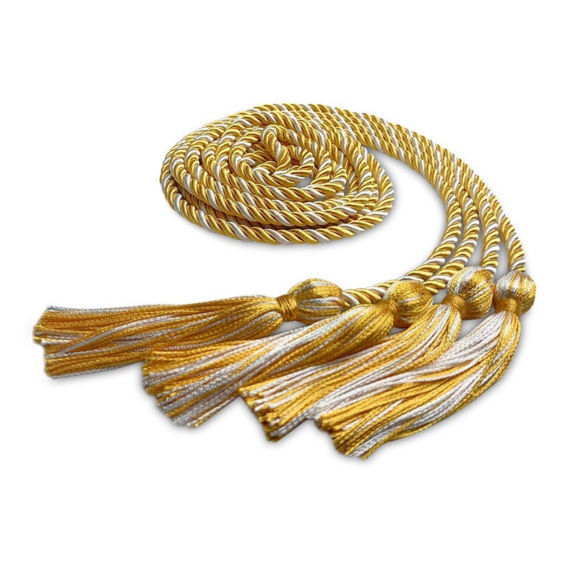 Endea Graduation Double Honor Cord Two-Color (Gold/White) - Image 1